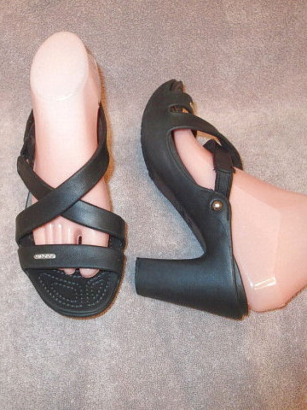 Crocs Cyprus IV High Heel Platform Sandals Womens 10 Slip On Comfort Neutral EUC